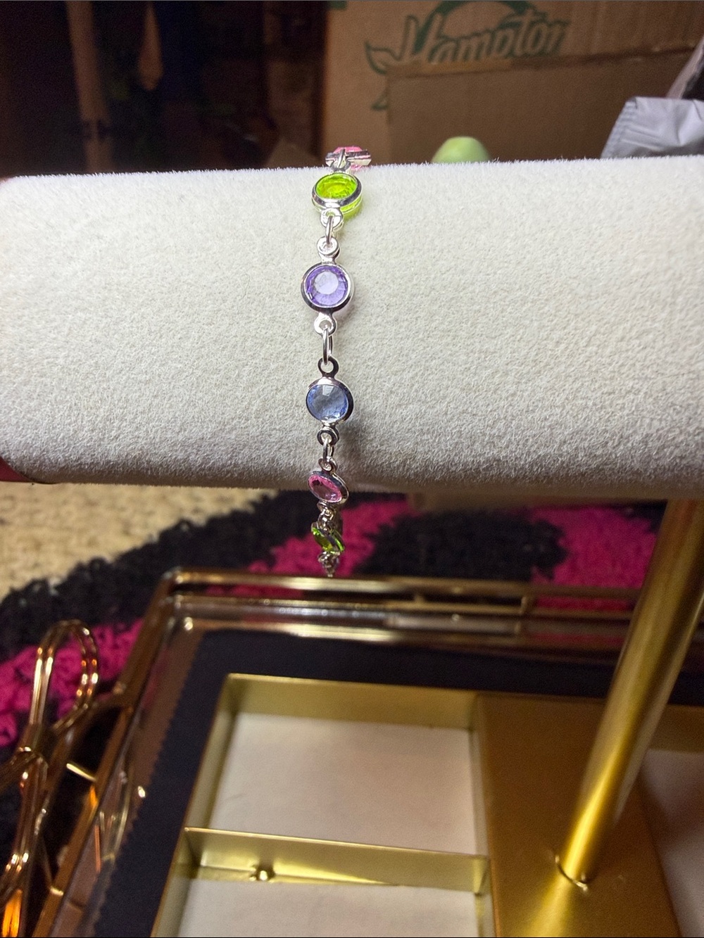 Barzel Multicolor Crystal Link Bracelet - little girls bracelet